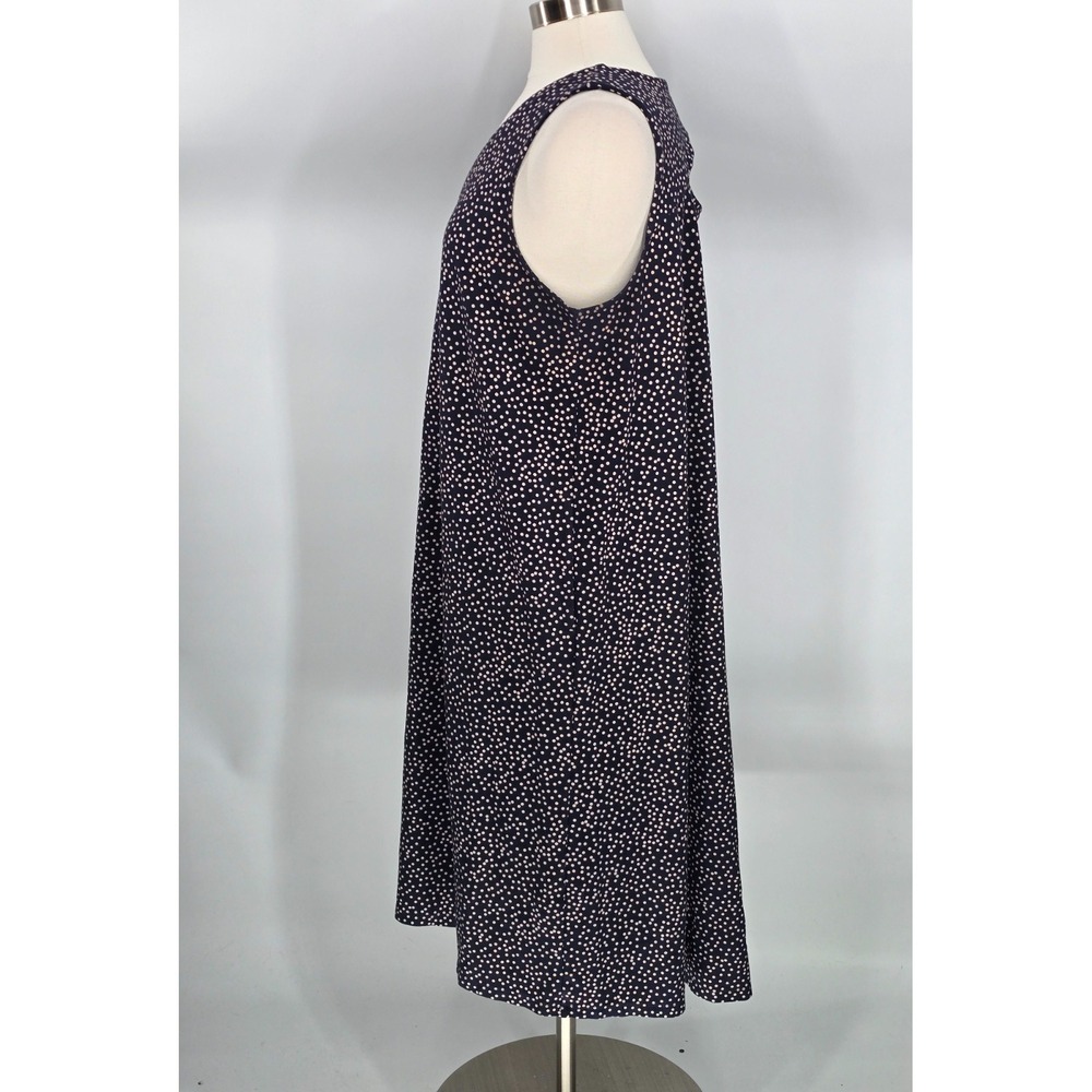J. Jill Dress Womens XLP Navy Polka Dot Wearever A-Line Pockets Peekaboo Back - Picture 5 of 8